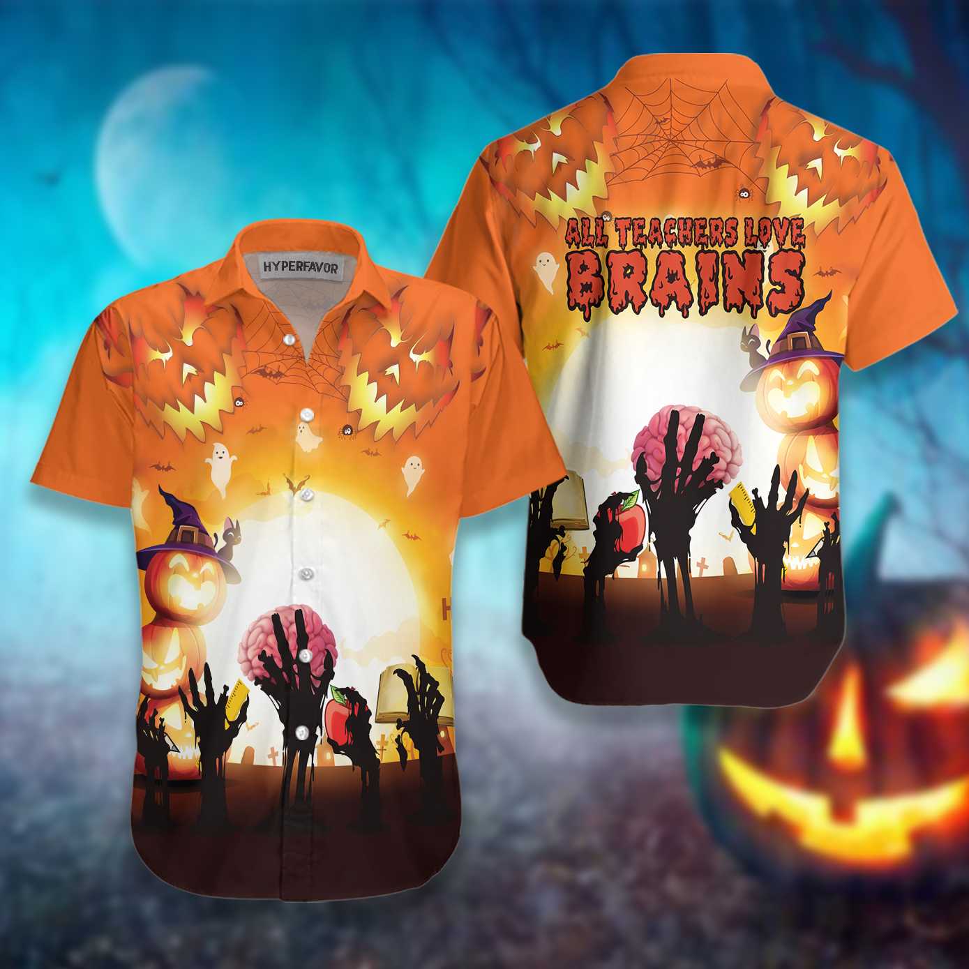 All Teachers Love Brains Teacher Hawaiian Shirt Teacher Shirt for Men And Women Best Gift For Teacher 1.jpg