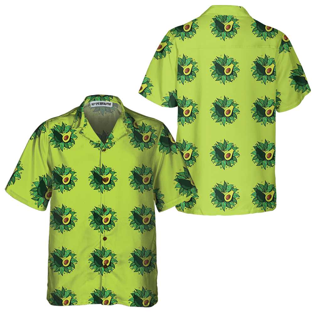 Avocado On Light Green Hawaiian Shirt Funny Avocado Shirt Short Sleeve Avocado Print Shirt 1.jpg