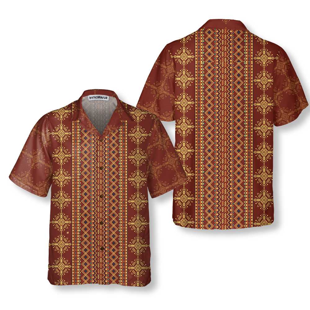 Aztec Geometric Vintage Pattern Native American Hawaiian Shirt Cool Native American Indian Shirt 1.jpg