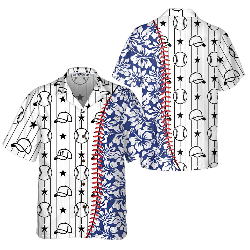Baseball Tropical Pattern Baseball Hawaiian Shirt Button Up Baseball Shirt For Men Women Cool Baseball Gift 1.jpg