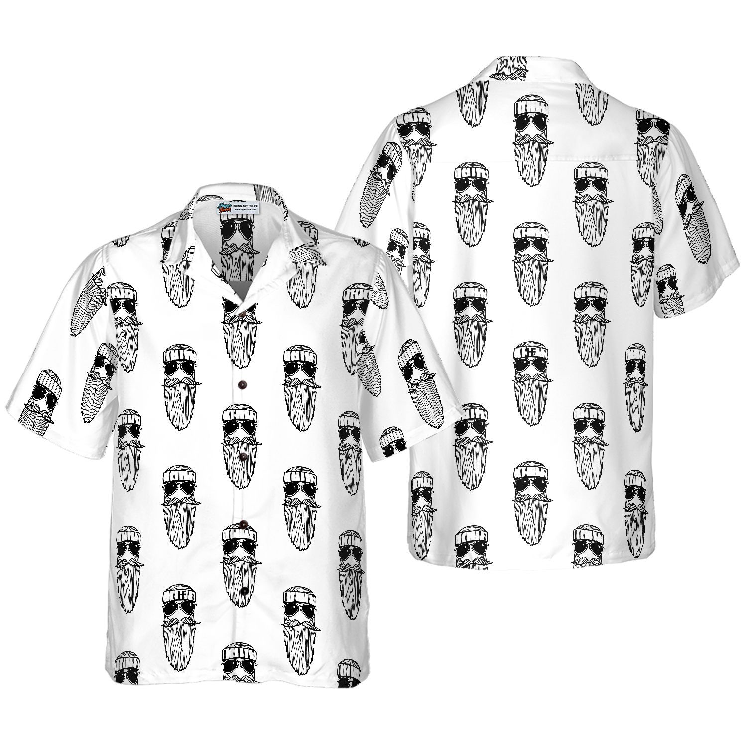Beard Seamless Pattern Hawaiian Shirt 1.png