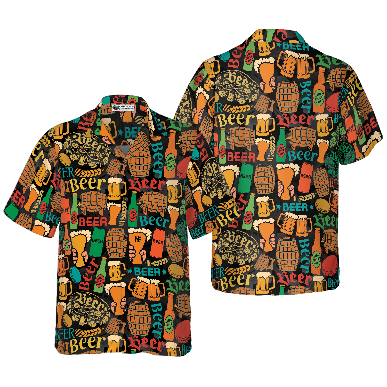 Beer Mug Pattern Hawaiian Shirt 1.png