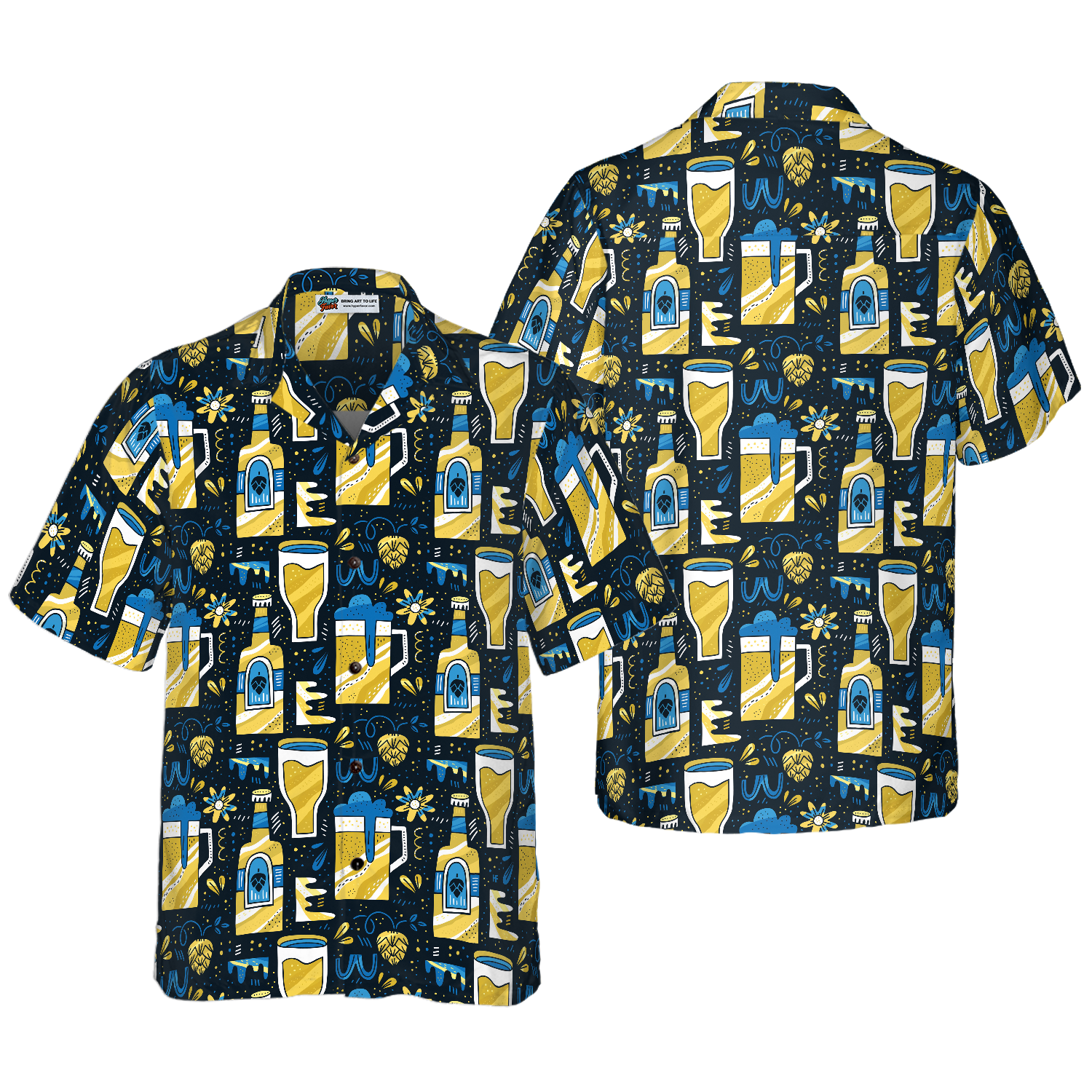Beer Pattern Hawaiian Shirt 1.png