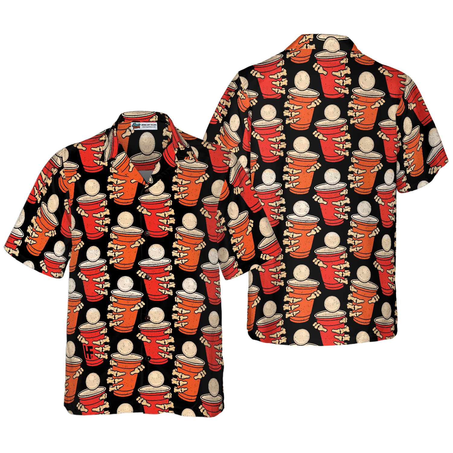 Beer Pong Halloween Party Hawaiian Shirt 1.png