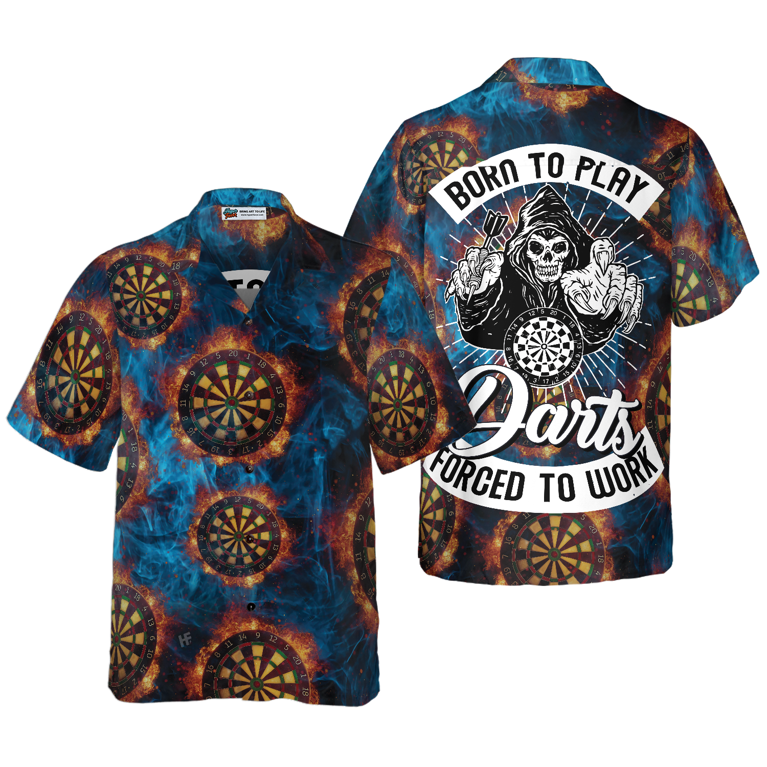 Born To Play Dart Forced To Work Hawaiian Shirt 1.png
