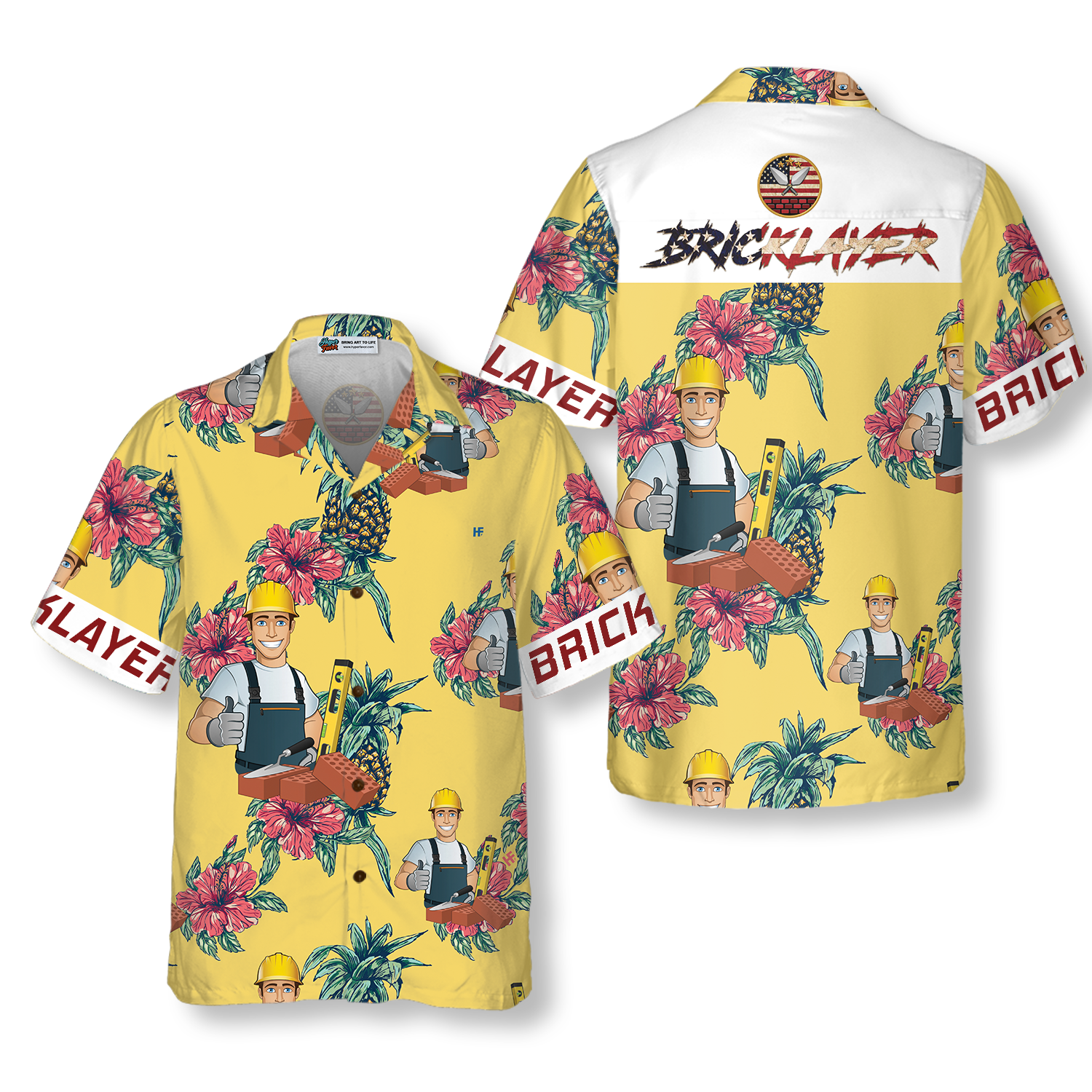 Bricklayer Pineapple Seamless Pattern Hawaiian Shirt 1.png