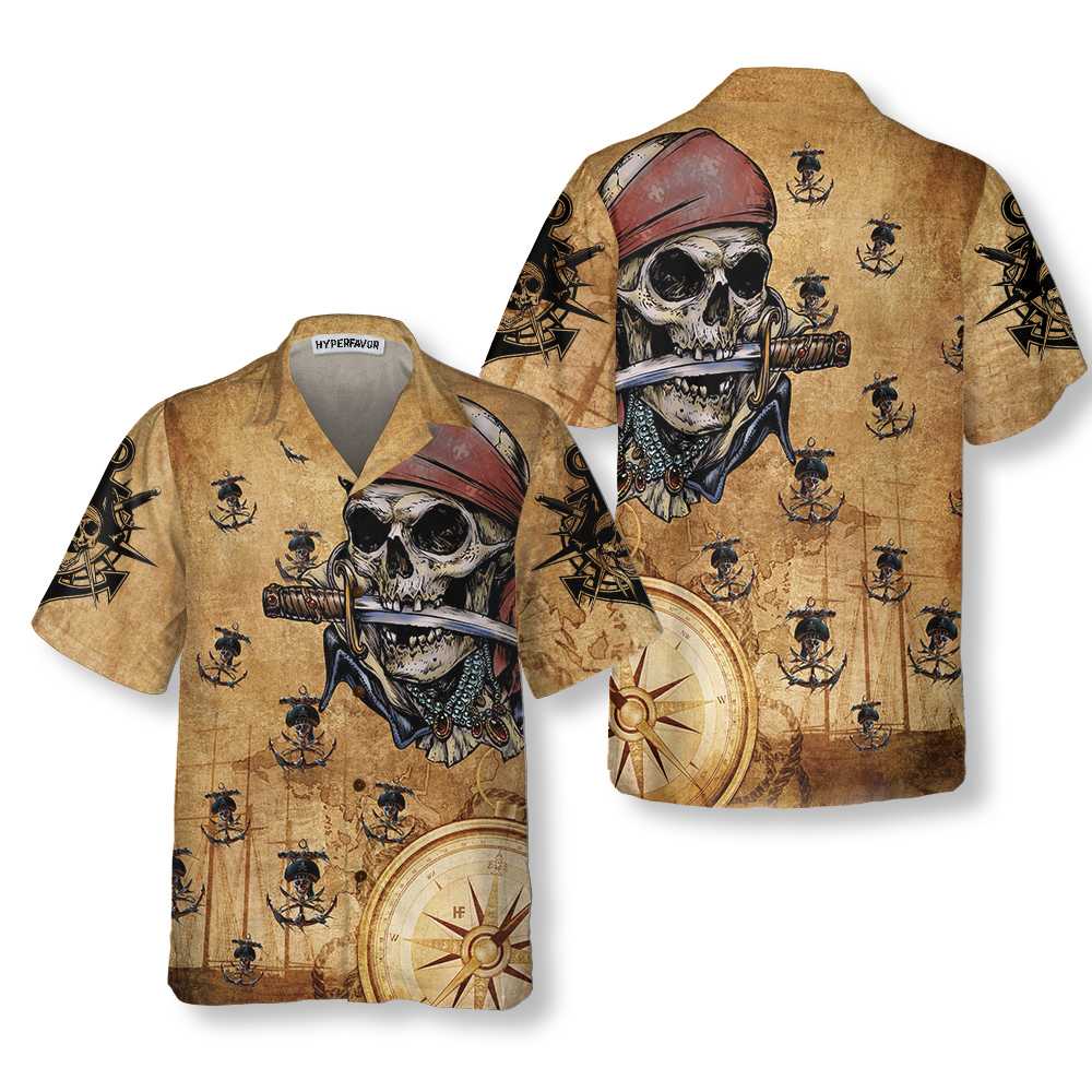 Captain Pirate Hawaiian Shirt Cool Pirate Shirt For Adults Pirate Pattern Shirt For Men 1.jpg