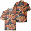 Cat And Castle Silhouette Orange Halloween Hawaiian Shirt 1.jpg