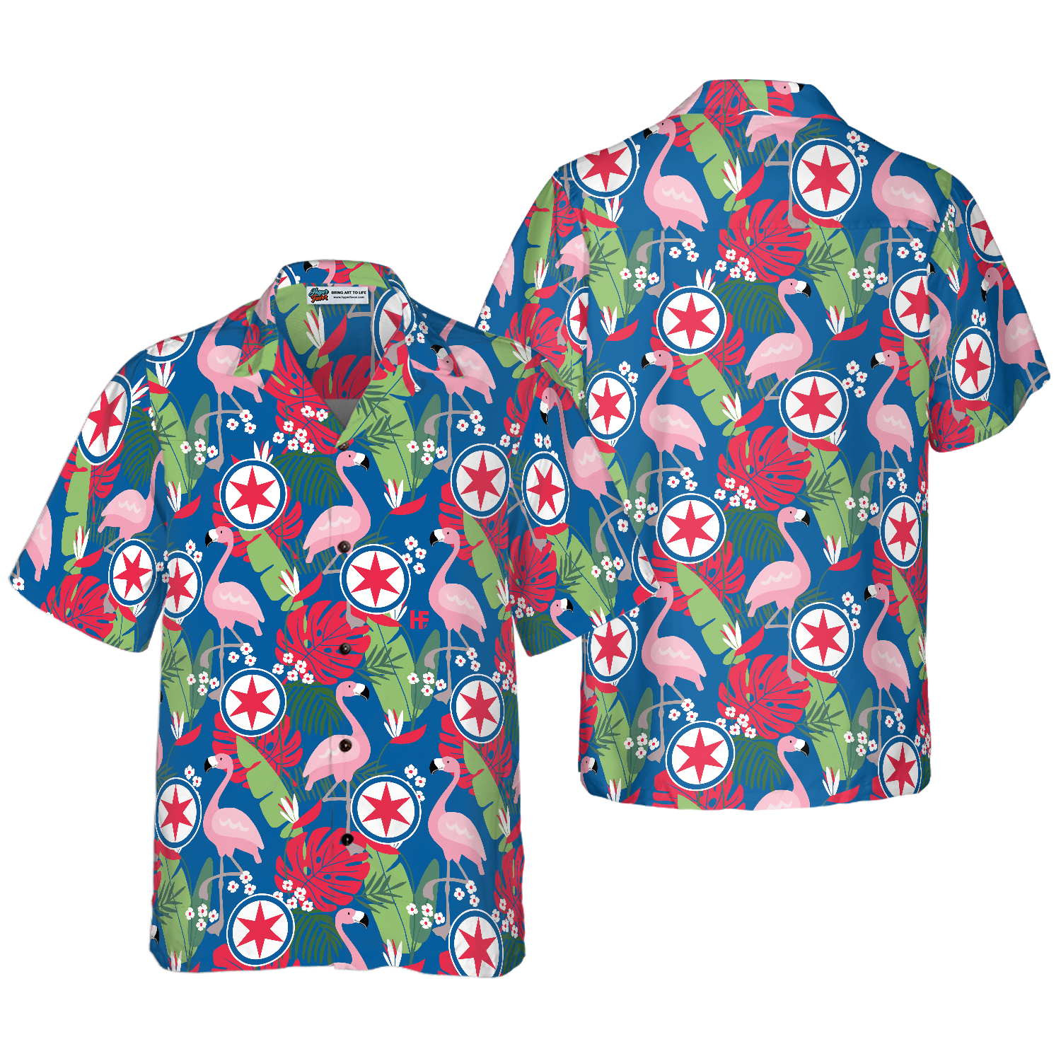 Chicago Floral Flamingo Hawaiian Shirt 1.png