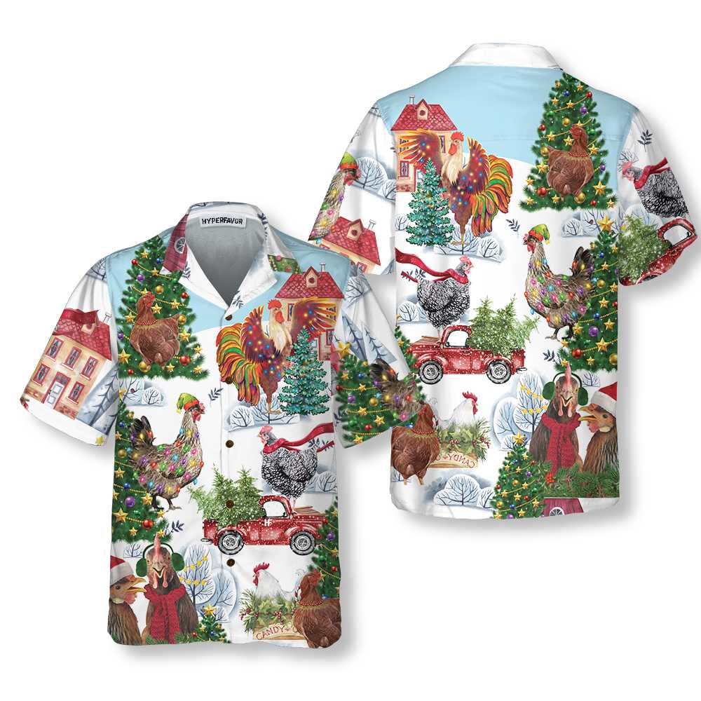 Christmas Chicken Hawaiian Shirt Funny Chicken Christmas Shirt Best Christmas Gift Idea 1.jpg