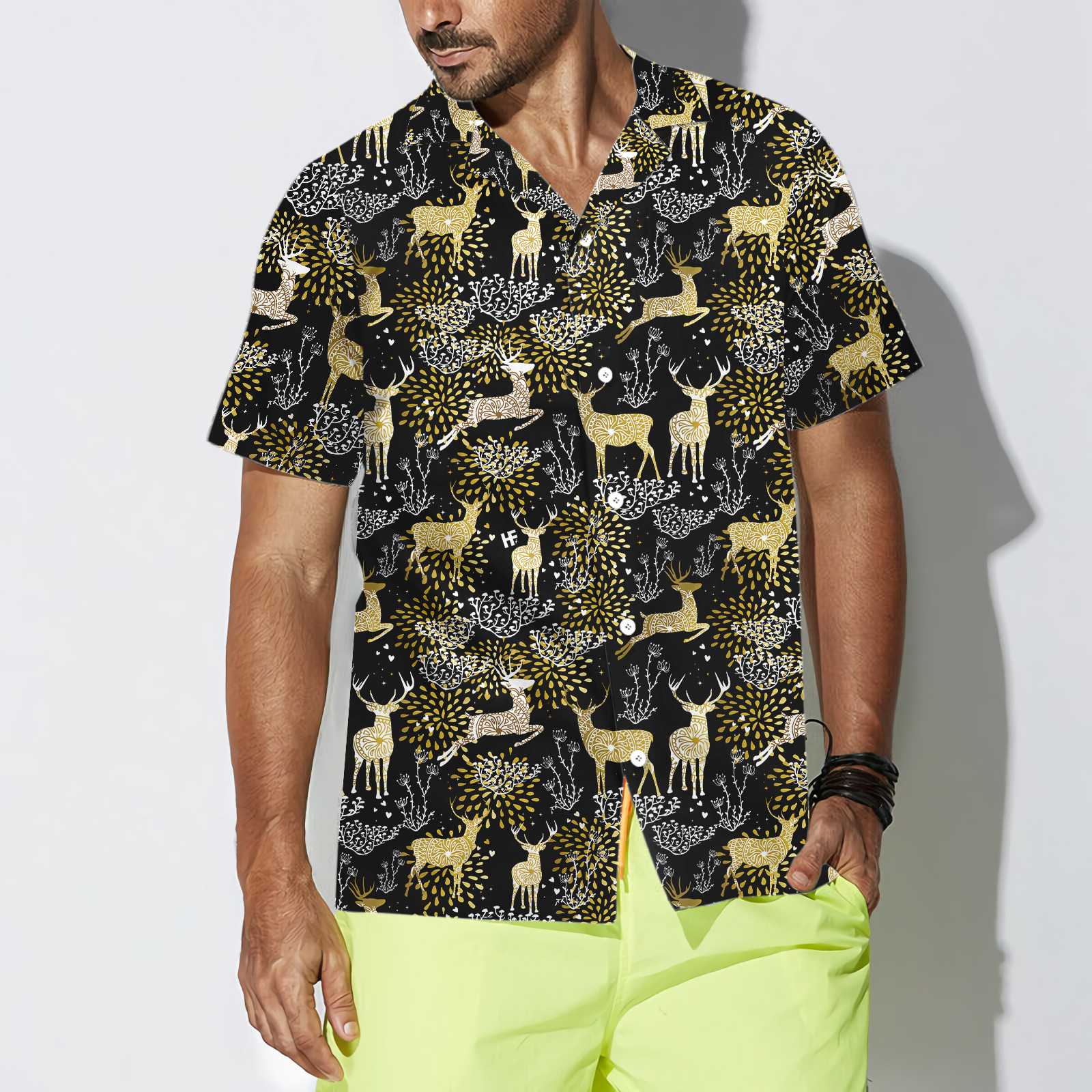Christmas Golden Reindeers Hawaiian Shirt Best Gift For Christmas 1.jpg