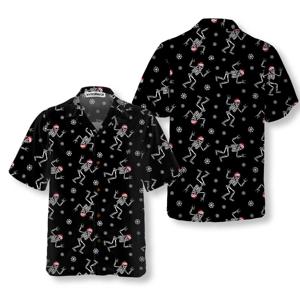 Christmas Rock Hawaiian Shirt Funny Christmas Skeleton Shirt 1.jpg