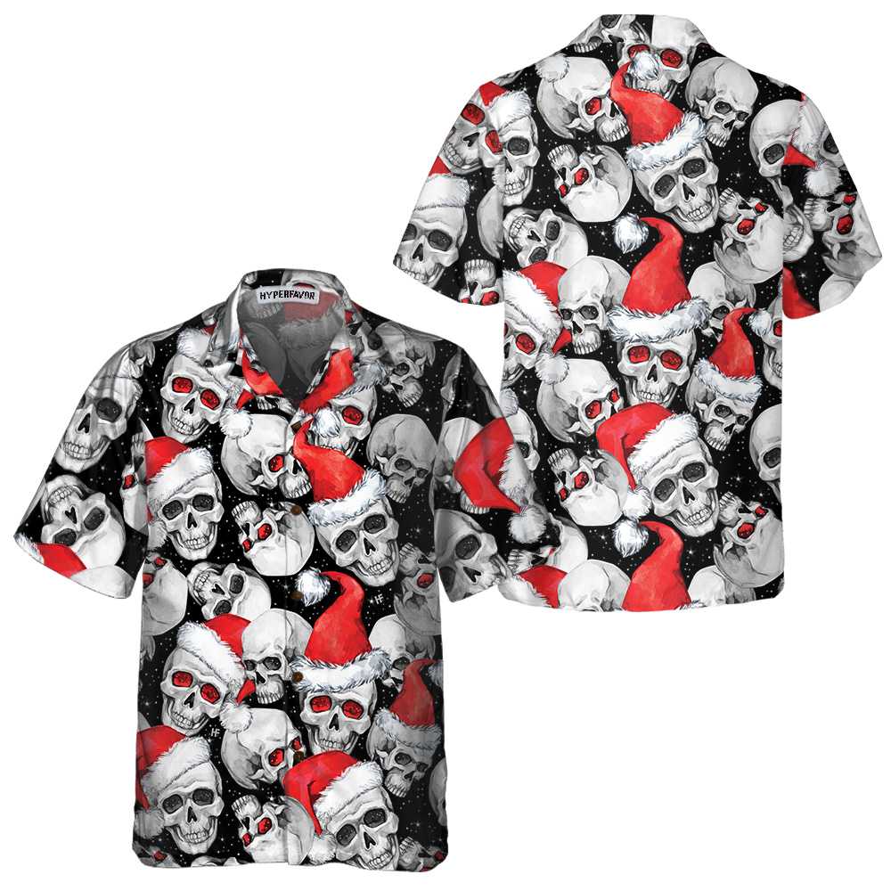 Christmas Santa Skull Hawaiian Shirt Christmas Skull Shirt Unique Christmas Gift 1.jpg