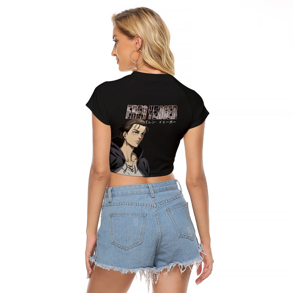 Attack On Titan Anime Eren Yeager Raglan Cropped T Shirt Basic 1