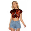 Burning Attack on Titan Raglan Cropped T Shirt Anime Mix Trippy 1 1