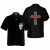 Cross With Styled Heart Goth Hawaiian Shirt 1.png