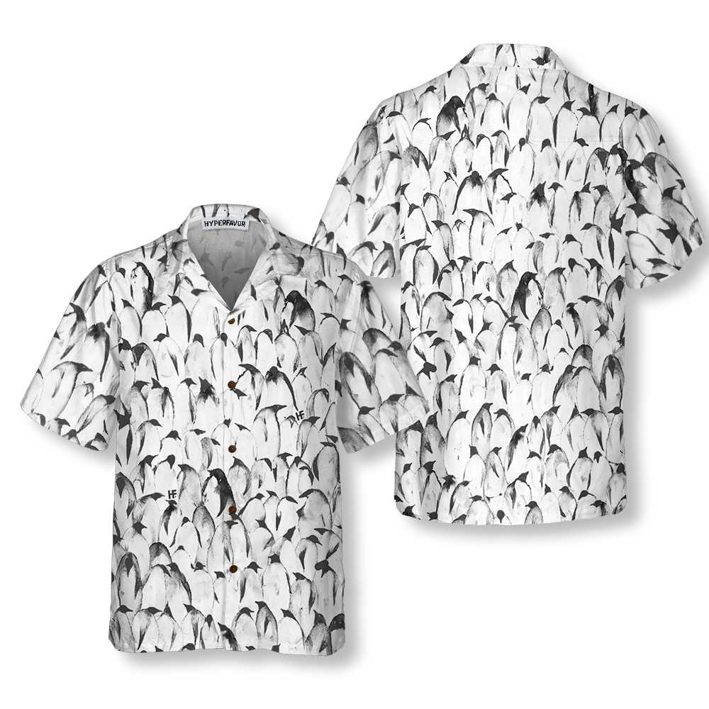 Crowd Penguin Seamless Pattern Penguin Hawaiian Shirt Cool Penguin Shirt For Men Penguin Themed Gift Idea 1.jpg