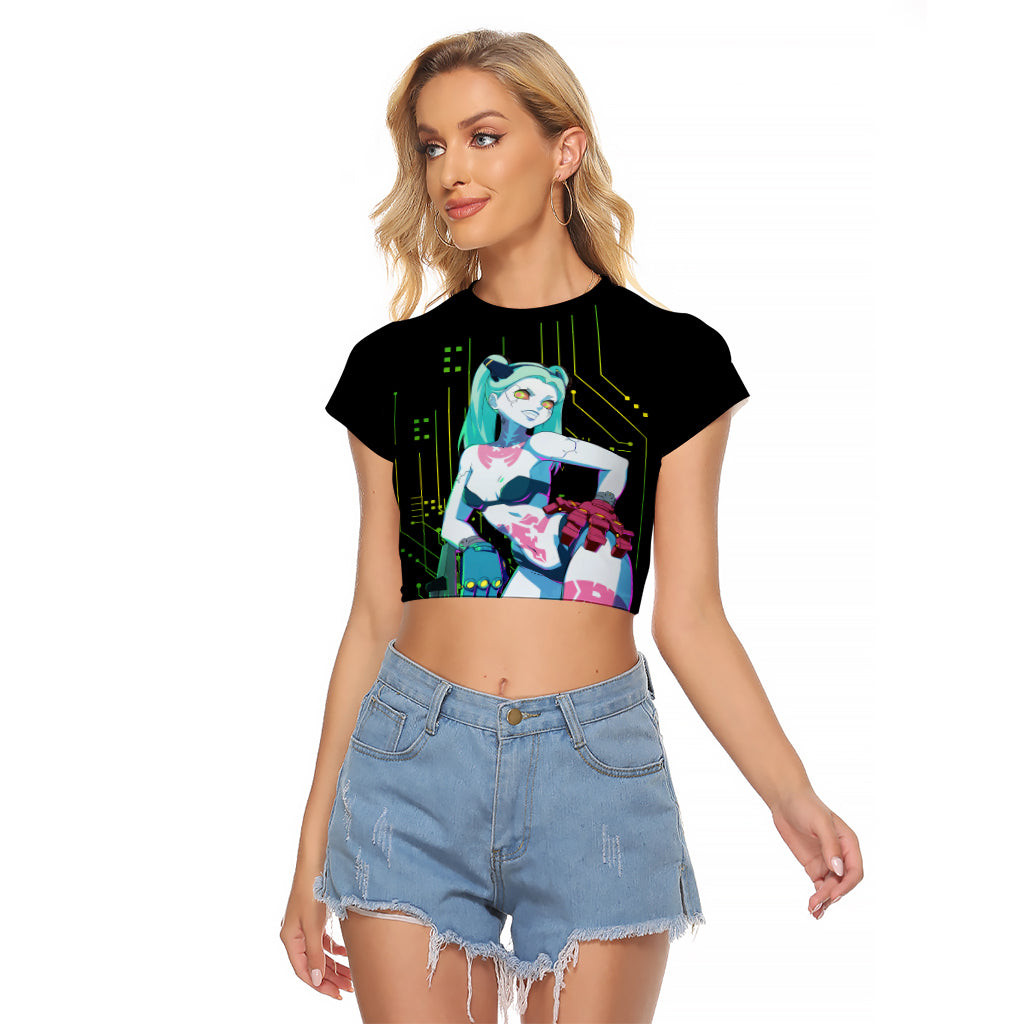 Cyberpunk Rebecca Raglan Cropped T Shirt 1