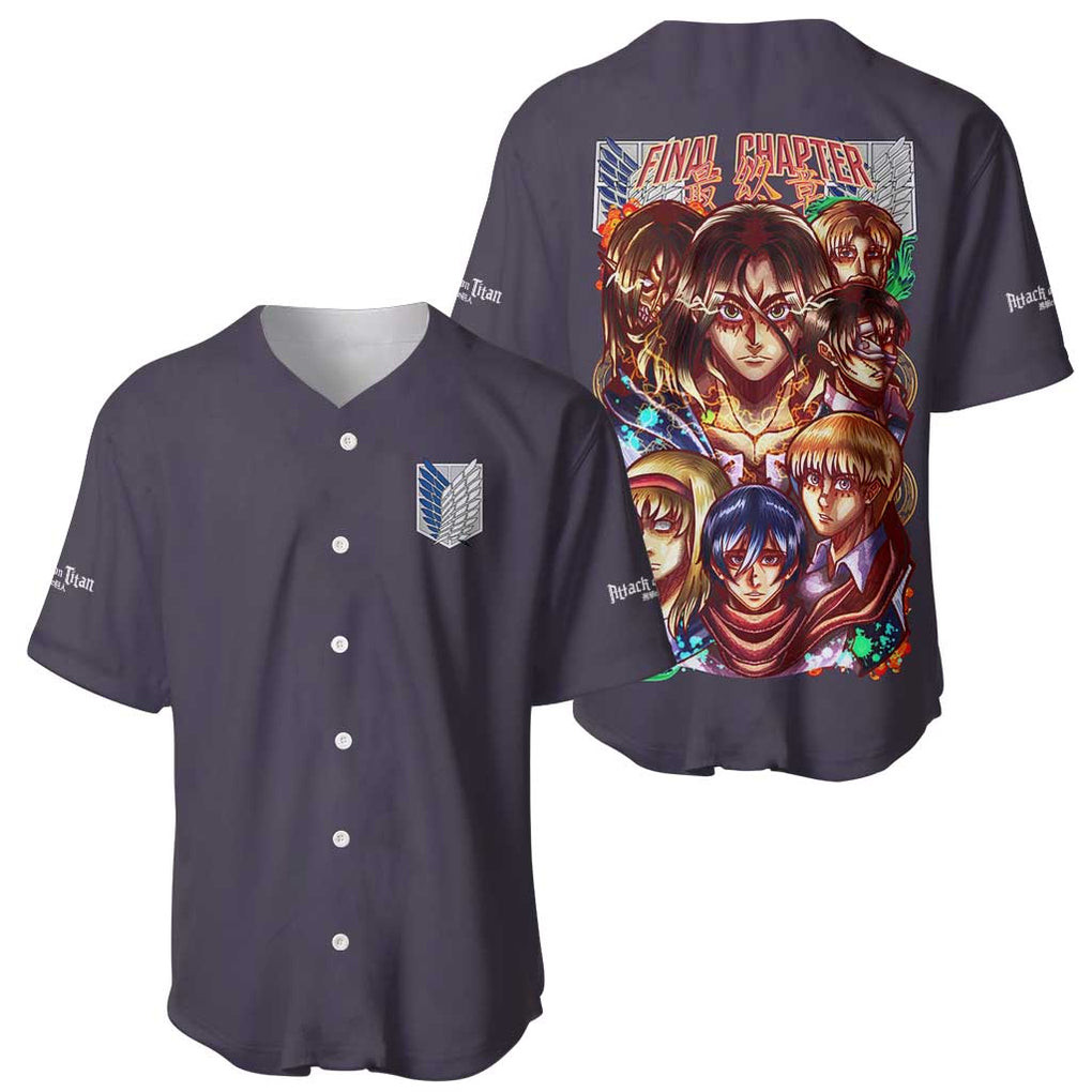 Final Chapter Attack on Titan Baseball Jersey Japan Anime 1