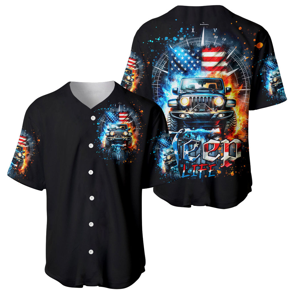 Fire Jeep Baseball Jersey American Jeep Life 1