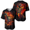 Fire Skull Baseball Jersey Dead Fire Skeleton Scream 1