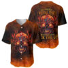 Fire Skull Baseball Jersey Of Course Im Going To Hell Im Just Here To Pick You Up 1