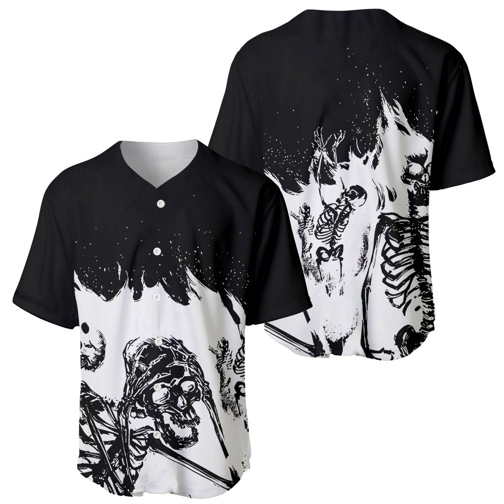 Fire Skull Baseball Jersey Scream In Fire 1
