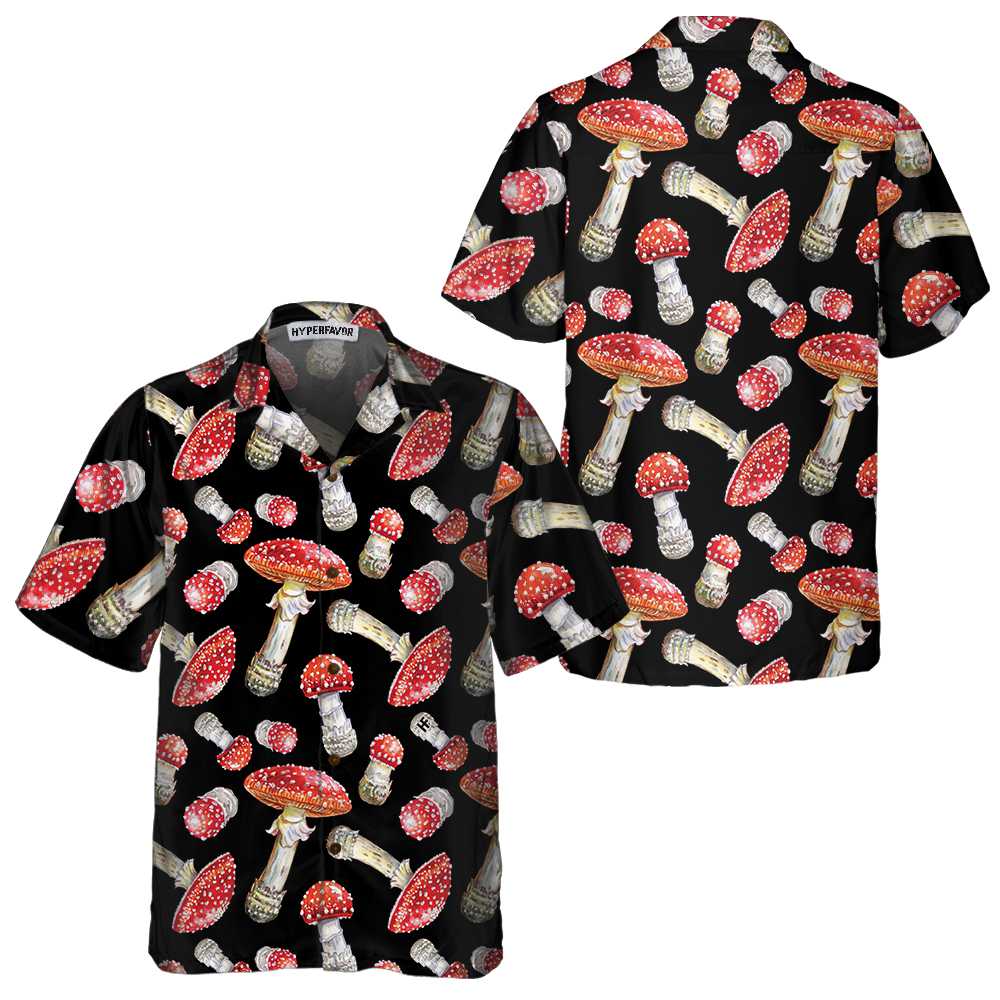 Fly Agaric Mushroom Hawaiian Shirt Red Mushroom Print Shirt For Men Women 1.jpg