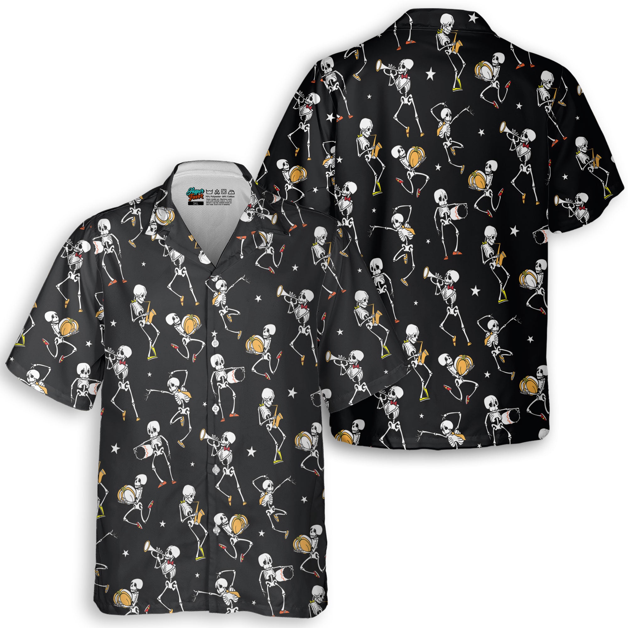 Funny Vintage Skull Dancing Halloween Hawaiian Shirt 1.jpg