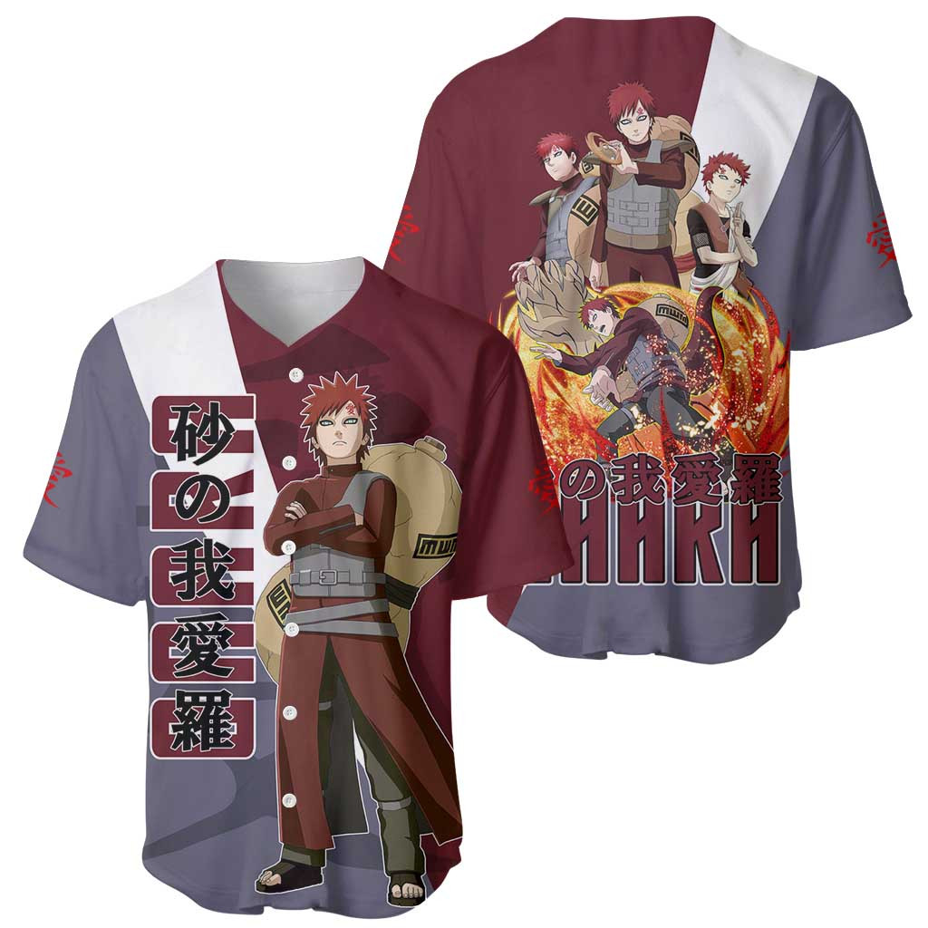 Gaara Naruto Baseball Jersey Anime 1
