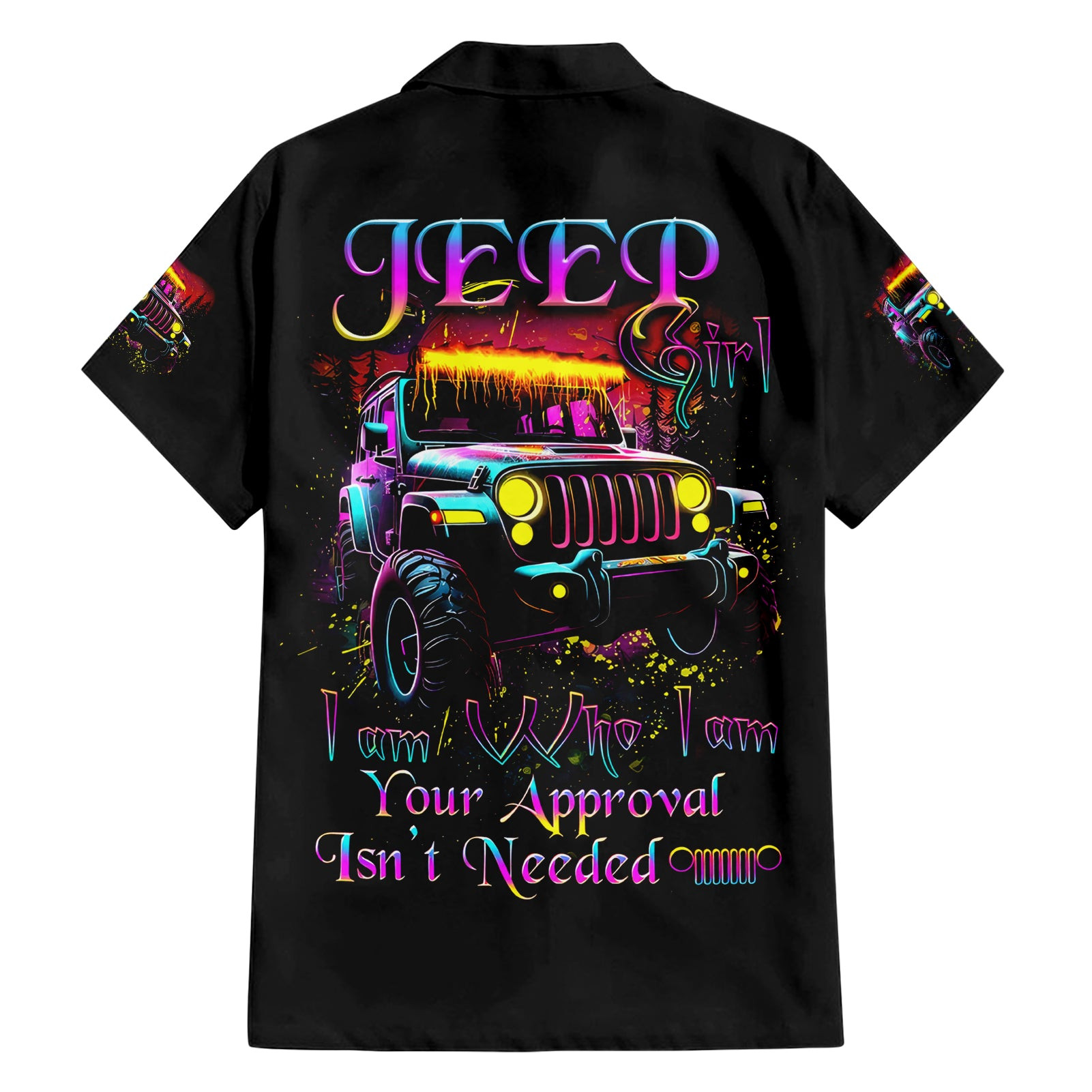 Glowing Jeep Hawaiian Shirt Jeep Girl Iam Who Iam Your Approval Isnt Needed 1.jpg