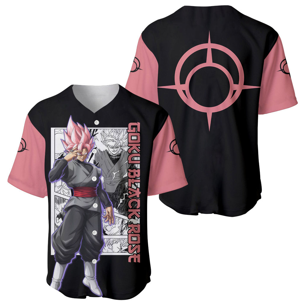 Goku Black Rose Baseball Jersey Dragon Ball Anime Mix Manga 1