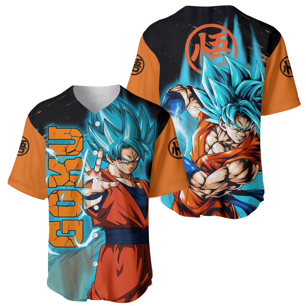 Goku Blue Anime Dragon Ball Baseball Jersey 1