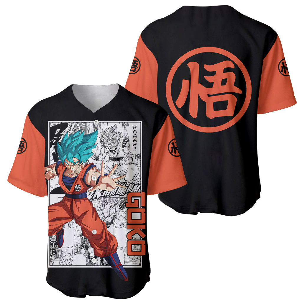 Goku Blue Baseball Jersey Dragon Ball Mix Anime Manga 1