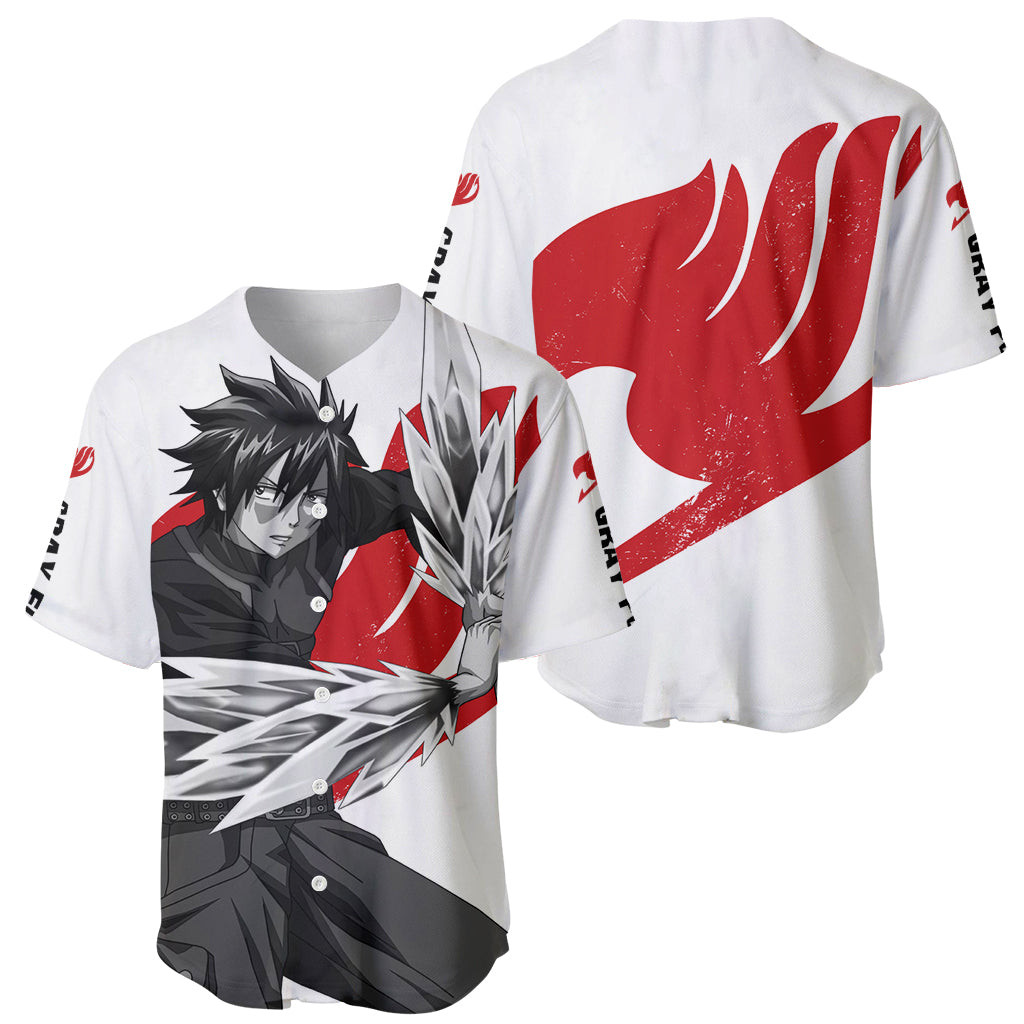 Gray Fullbuster Silhouette Anime Baseball Jersey 1