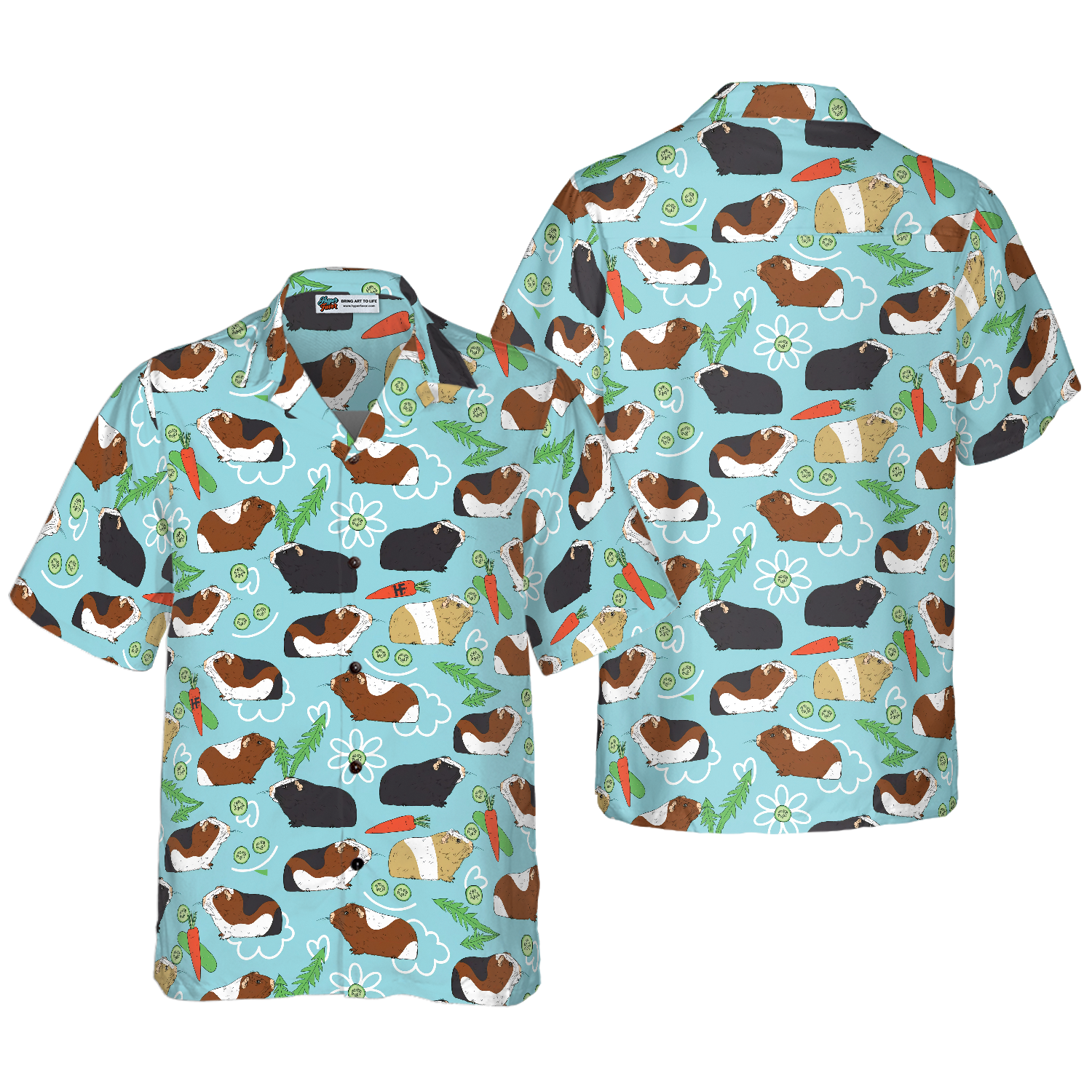 Guinea Pig Seamless Pattern Hawaiian Shirt V2 1.png