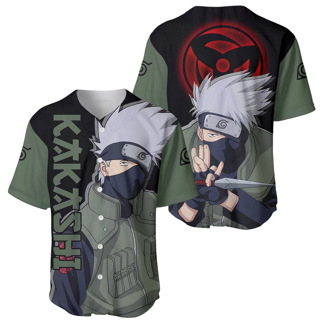 Hatake Kakashi Sharingan Eyes Baseball Jersey 1