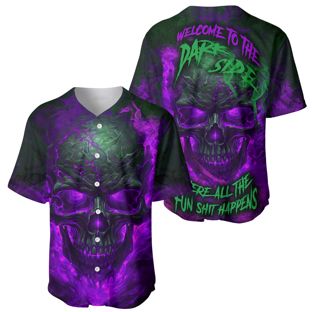 Horor Skull Baseball Jersey Welcome to the Dark side 1