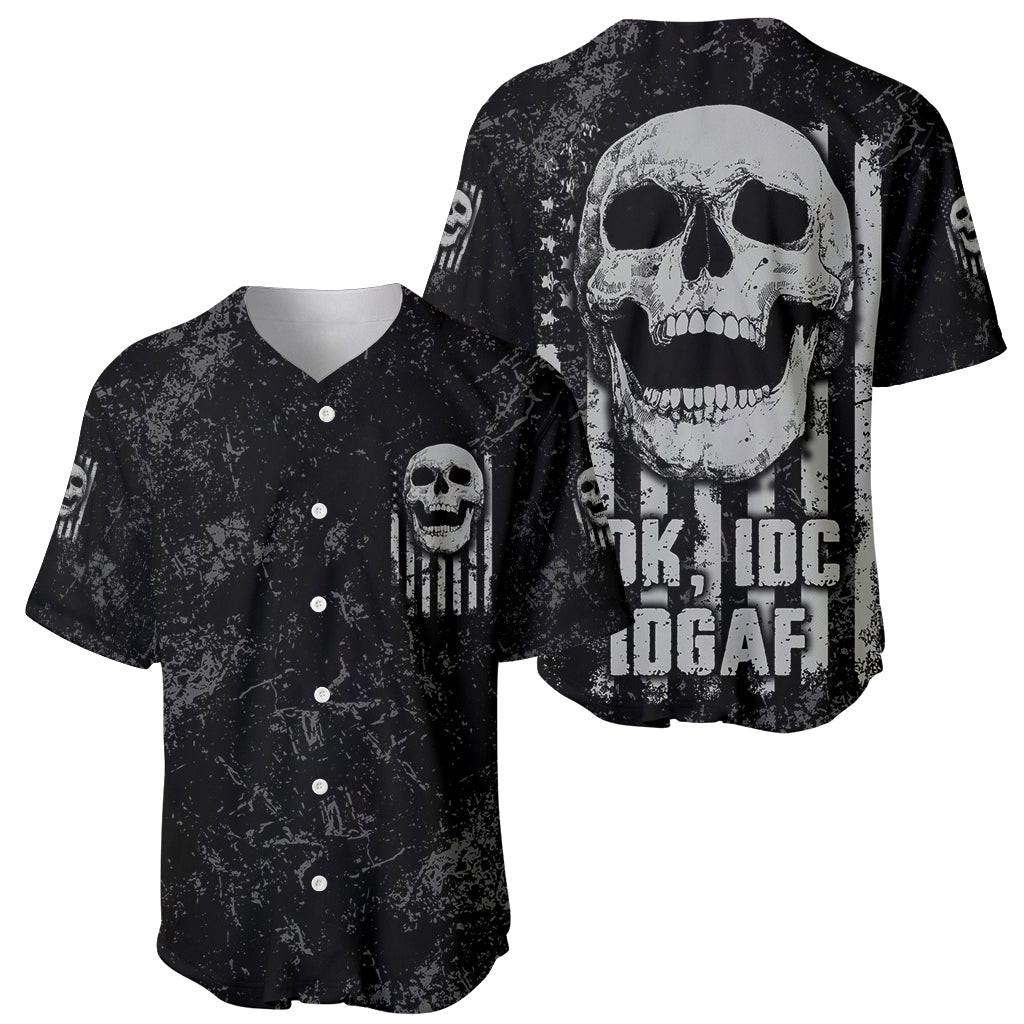IDGAF Flag Skull Baseball Jersey 1
