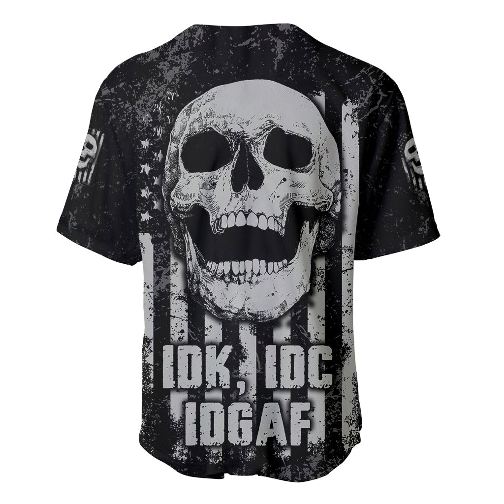 IDGAF Flag Skull Baseball Jersey 2