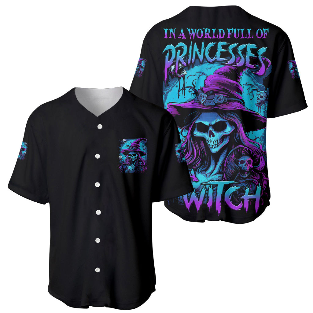 In A World Full Of Princesses Be A Witch Halloween Baseball Jersey 1
