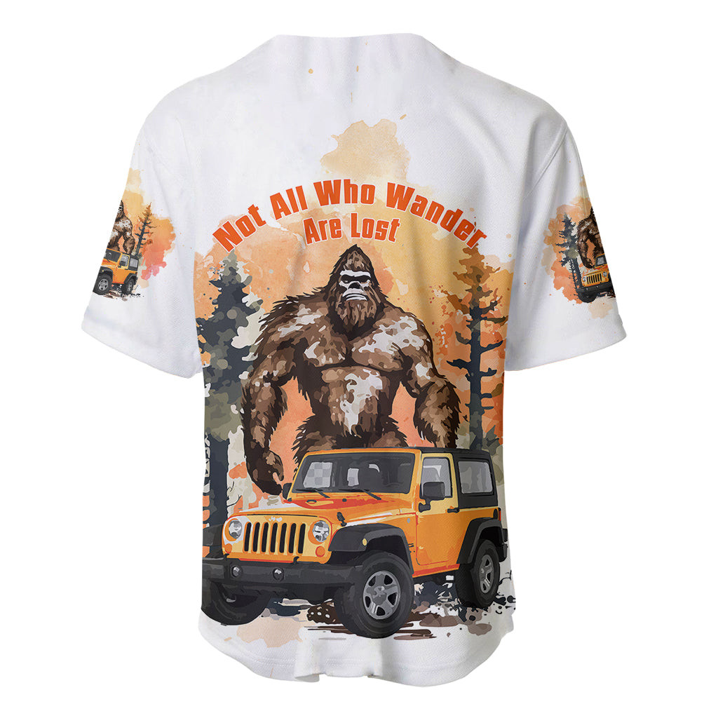 Jeep Bigfoot Baseball Jersey Not All Who Wander Are Lost 3