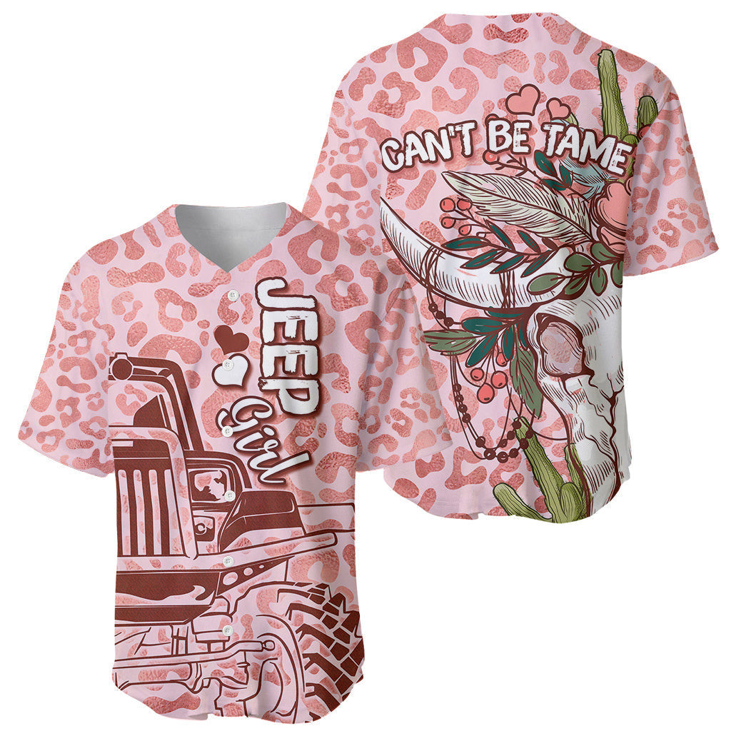 Jeep Girl Country Style Cow Skull Mix Leopard Prints Baseball Jersey 2