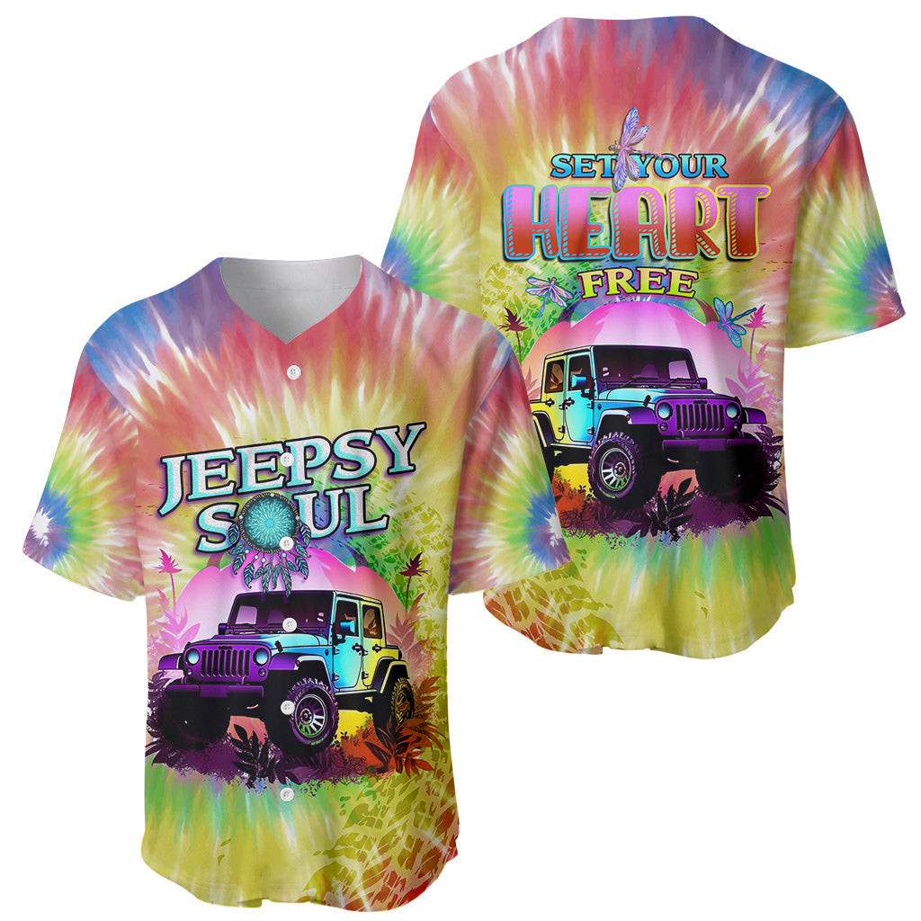Jeepsy Soul Tie dye Baseball Jersey Set Your Heart Free 2