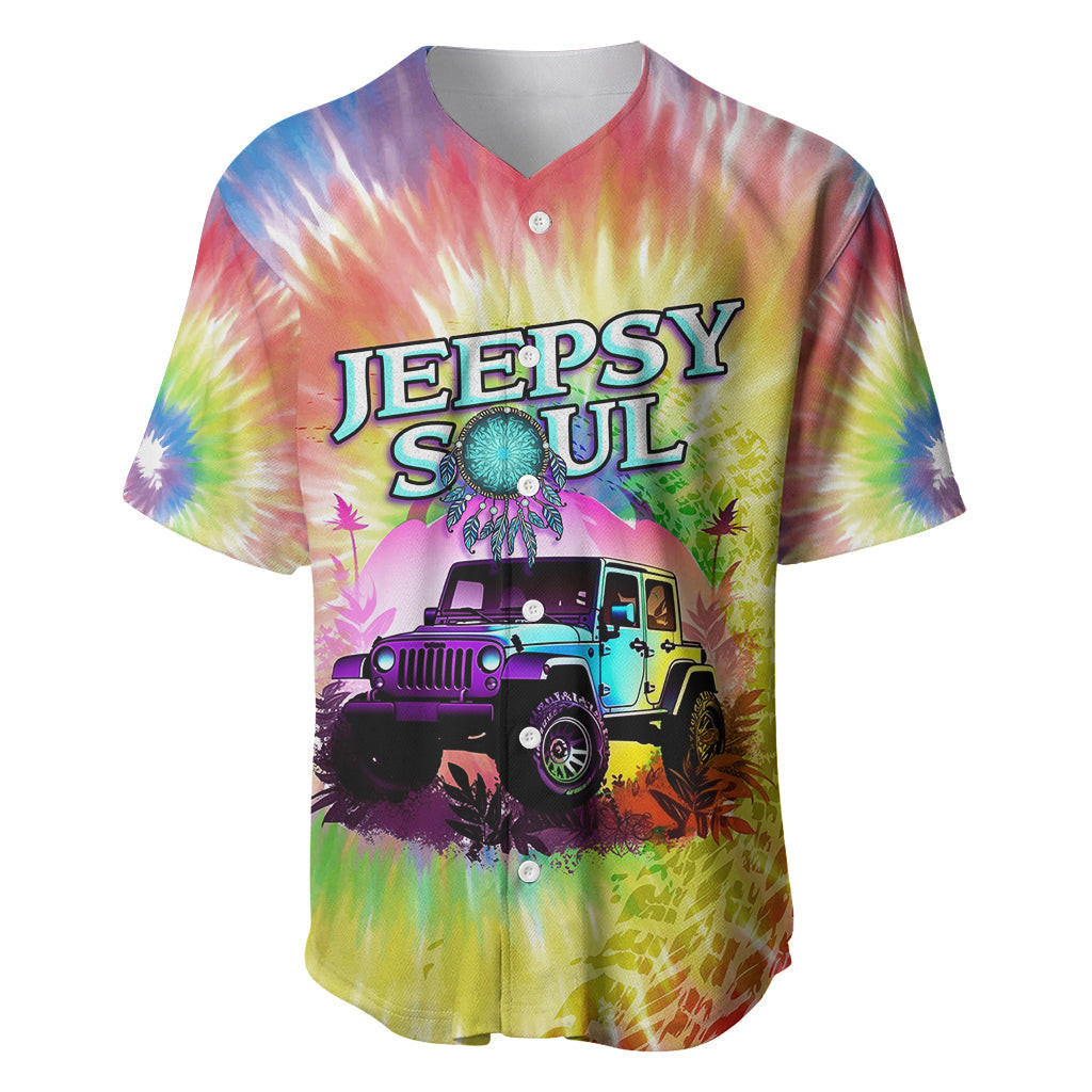 Jeepsy Soul Tie dye Baseball Jersey Set Your Heart Free 3