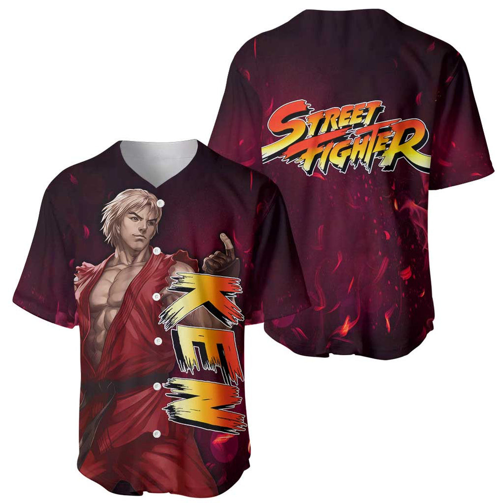 Ken Street Fighter Baseball Jersey Anime 1