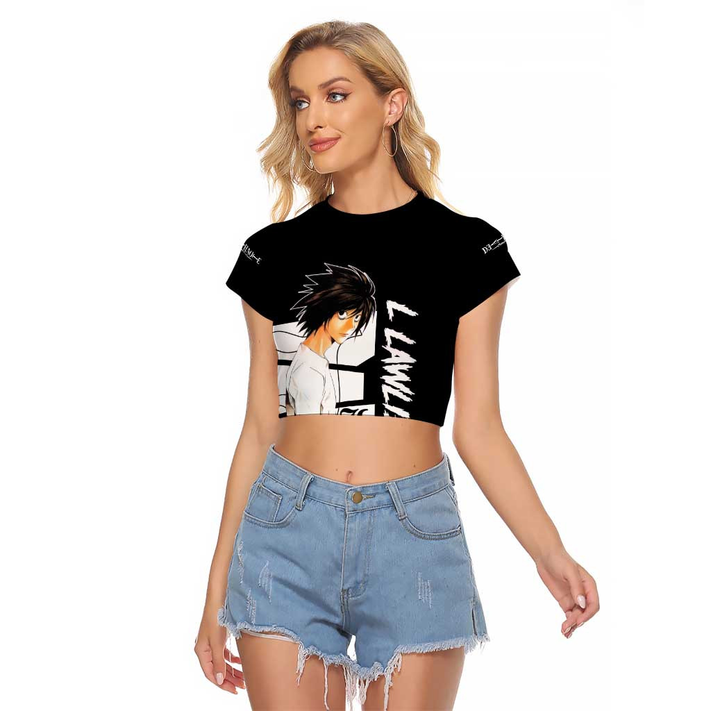 L Lawliet Death Note Raglan Cropped T Shirt Anime 1