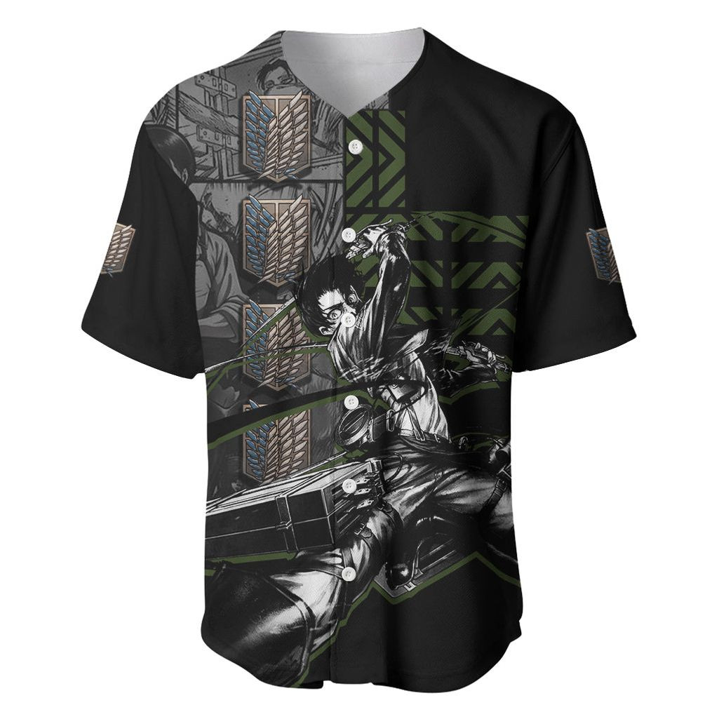 Levi Ackerman Attack On Titan Baseball Jersey Anime 2
