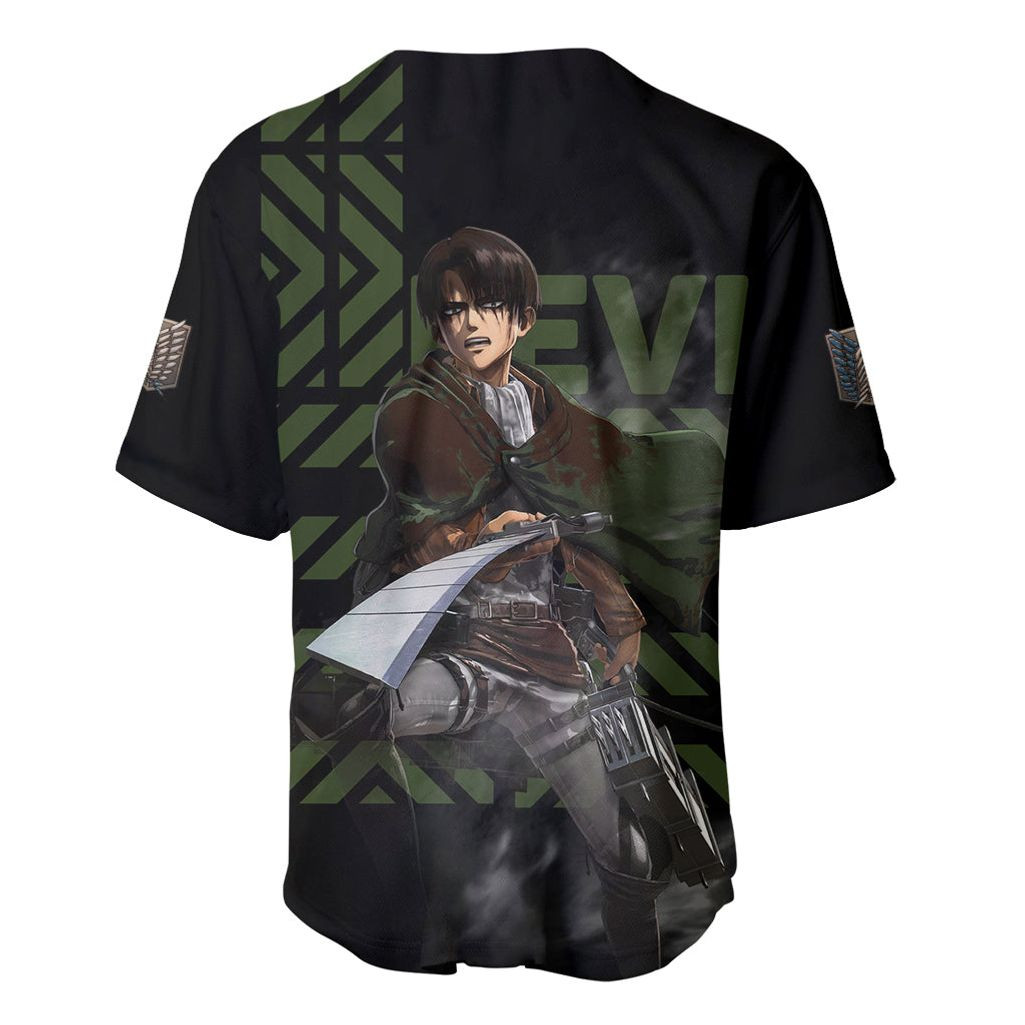 Levi Ackerman Attack On Titan Baseball Jersey Anime 3