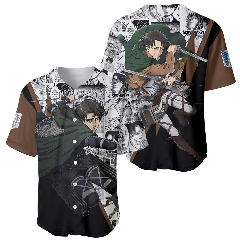 Levi Ackerman Manga Style Baseball Jersey 1